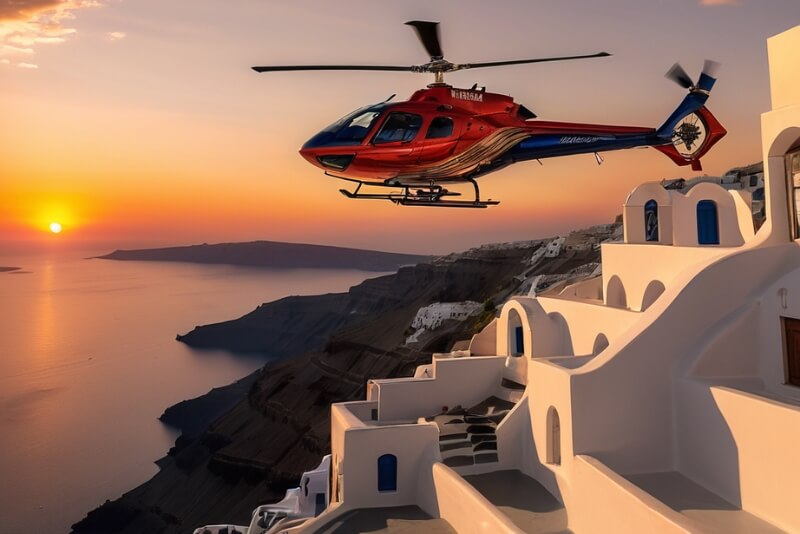 Tour with Hellicopter in Santorini